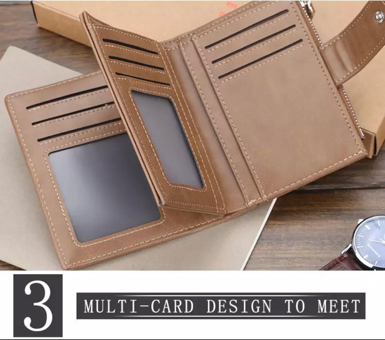 Men's Leather Wallet in UAE – Slim Bifold Design with Zipper Coin Pocket | Premium & Durable