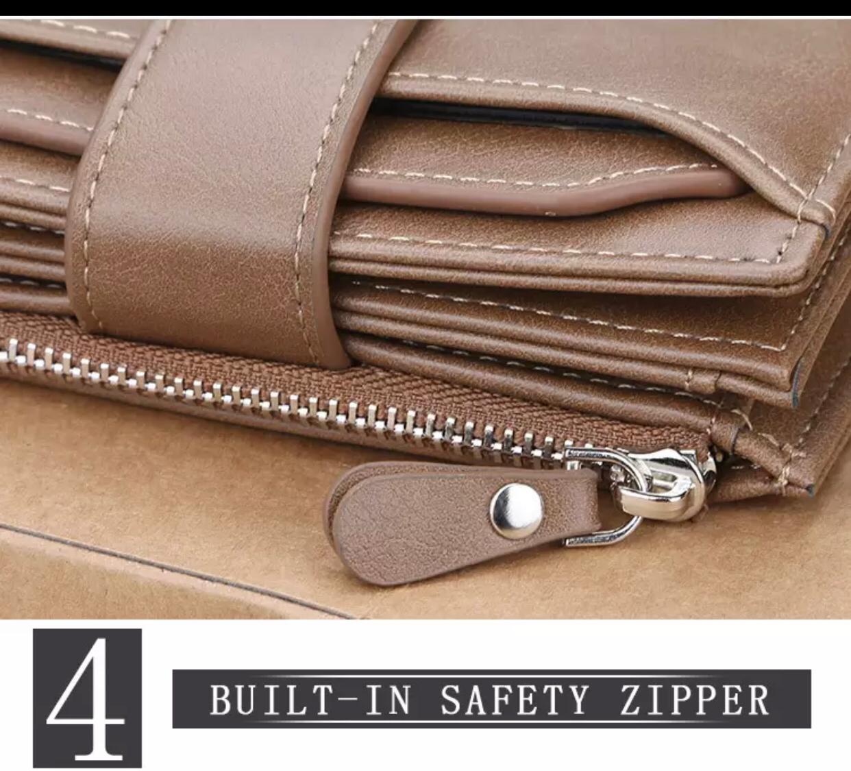 Men's Leather Wallet in UAE – Slim Bifold Design with Zipper Coin Pocket | Premium & Durable