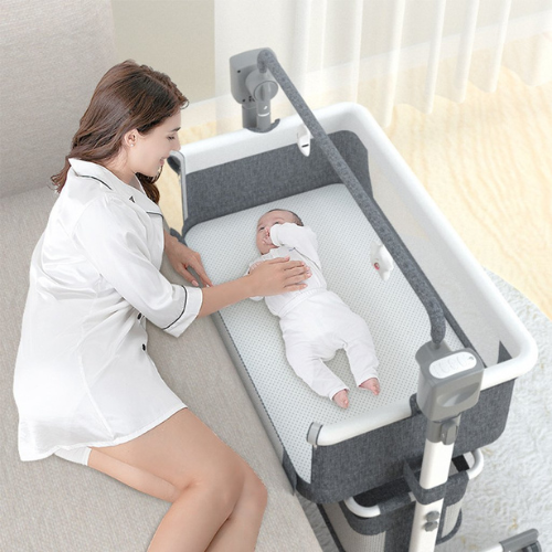 Baby Electric Bed in UAE – Smart Adjustable Crib with mosquito net