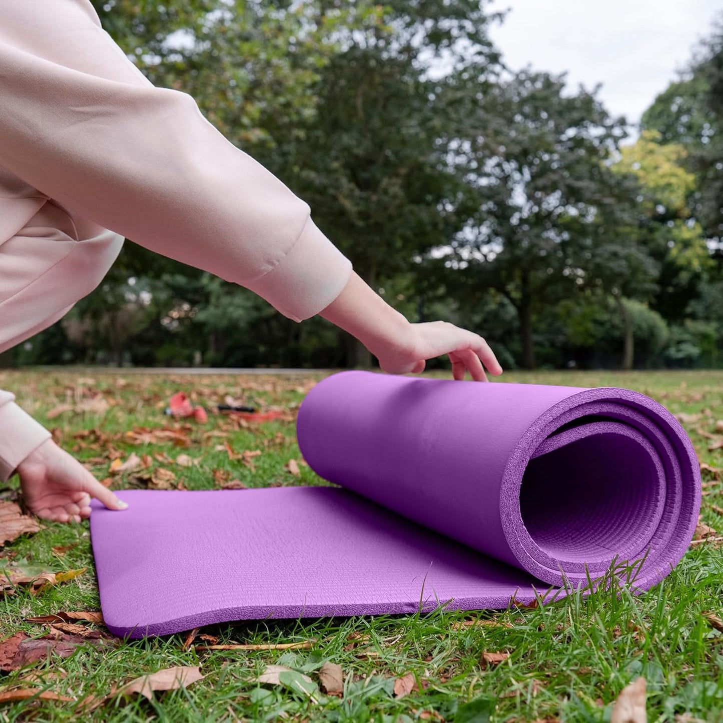 Yoga Mat with Carrying Strap – Non-Slip, 10mm Thick, Portable – Gulf Baskets