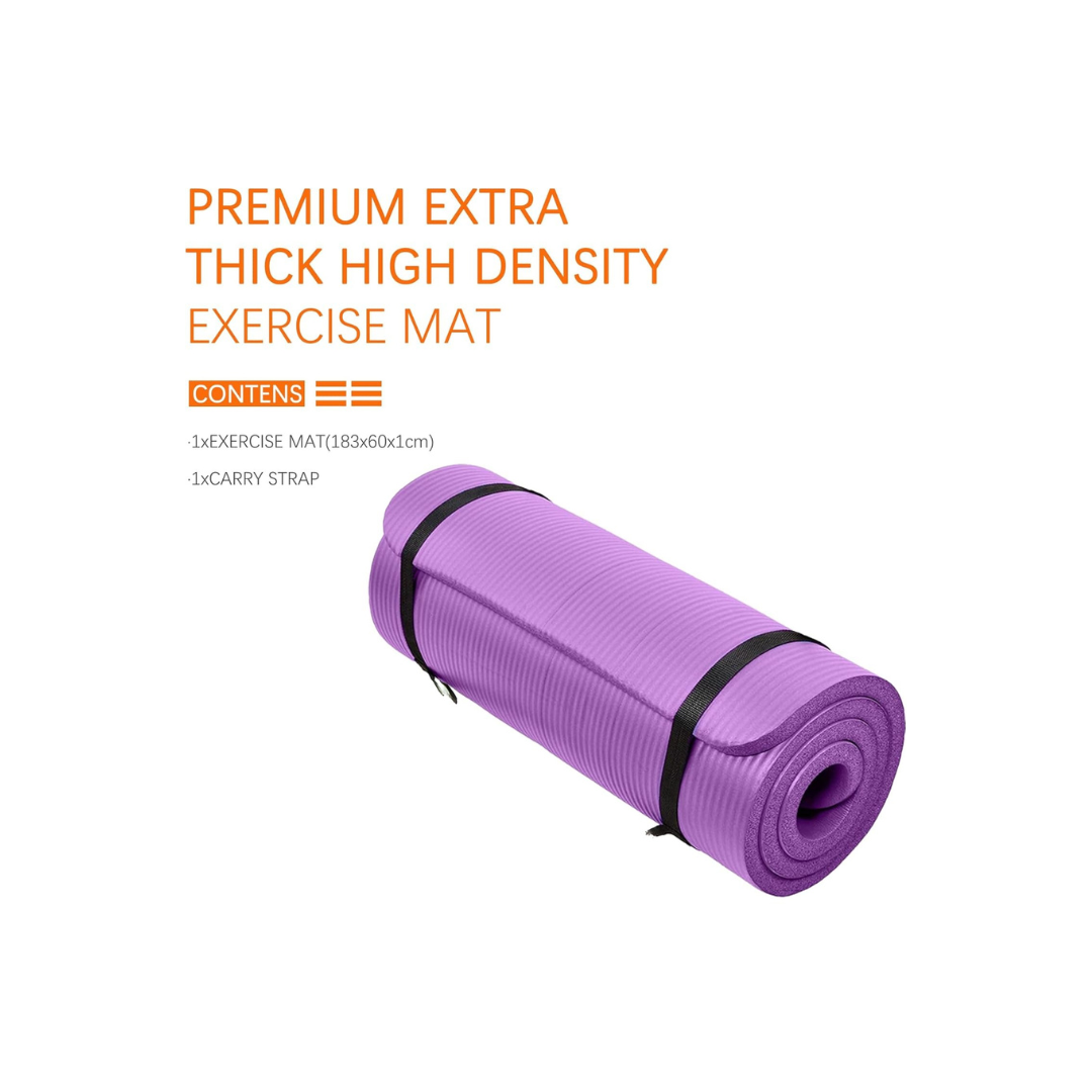 Yoga Mat with Carrying Strap – Non-Slip, 10mm Thick, Portable – Gulf Baskets