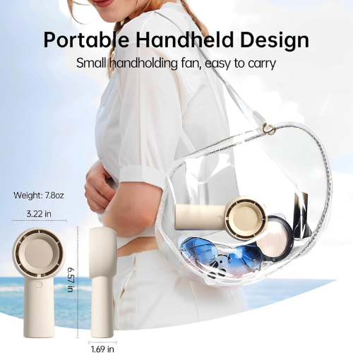 Handheld Turbo Fan with 4000mAh Battery, 5-Speed Cooling, USB-C Fast Charge | Portable UAE | Personal Desk Fan
